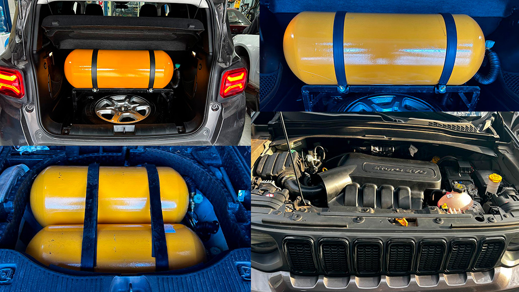   muestra de instalacion de equipo gnc en un jeep